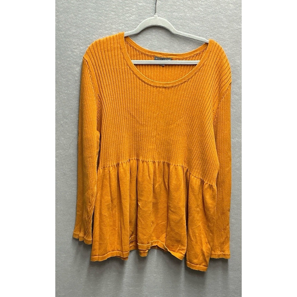 Jessica London Woman's Pull Over Sweater Size 34/36  Butterscotch  Color 107444